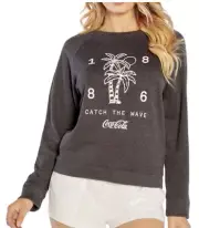 Wildfox X Coca-Cola Catch The Wave Sommers Sweater in Clean Black (Dark Gray)