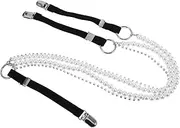 [WOFASHPURET] Fashionable Elastic Back Suspenders Hidden Suspenders Pearl Decor for Women's Skirt Pants