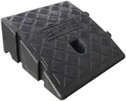 Curb Ramp Heavy Duty Practical with Textured Surface Curbside Bridge Ramp Portable for Loading Dock Wheelchairs Cars Trucks, Height 11 cm Black