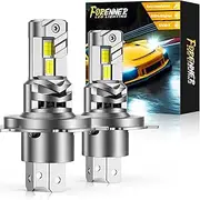 forenner H4 Light Bulb, 1:1 Size Super Bright 25000 Lumens, H4 Bulbs with Turbofan, 9003 Fog Lights 6500K, Canbus Ready Plug and Play in 3 minutes, IP68 Waterproof, Pack of 2