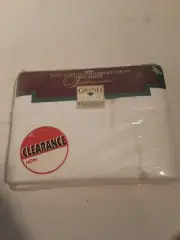 Vintage Grand Manor Westoint Stevens White King Flat Sheet New