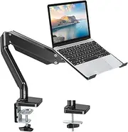 MOUNT PRO Laptop Stand Desk Mount, 2 in 1 Function Monitor Laptop Mount, Aluminum Laptop Arm Fits Max 17" Notebook and 32" Computer Screen, Single Monitor Mount with Laptop Tray, Holds up to 17.6lbs