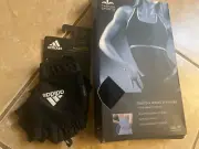 Adidas Climalite L Adjustable Gloves + Malibu Waist Trimmer Set Bundle