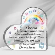 Rainbow Bridge Pet Memorial Gifts, Loss of Pet Sympathy Condolences Acrylic Decorations, Dog Cat Passing Away Remembrance Keepsake for Desk Shelf, Gifts for Women Men