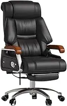 Ergonomic Office Chair Genuine Leather Office Chair Executive Comfortable Computer Chair for Home and Business Desk Chair