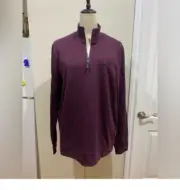 TED BAKER Peper Trim Fit Maroon Half Zip Pullover Sweater Size 4 or L