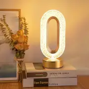 USB Crystal LED Table Lamp, 3-Levels Brightness Desk Lamp, 3 Color Touch Control