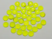 200 Neon Yellow Flatback Acrylic Round Rhinestone Gems 8mm No Hole