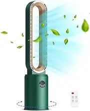 YOPOWER Bladeless Fan, Tower Fan with Air Purification, Remote Control, Electric Floor Fan, 24-Speed Wind, 12H Timer for Home Bedroom Kitchen Office
