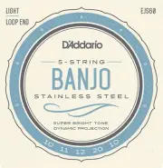 D'Addario Banjo Strings EJS60 Stainless Steel Light Loop End EJS60