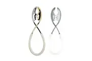 Bugatti Kiss Salad Tongs 2-piece Set - White/Gold/Chrome