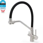 KYLINS Brushed Nickel 3-Way Purified Water Kitchen Sink Pull Out Spout Mixer Tap