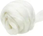3.53oz Wool Roving Yarn, Wool Felting Supplies, Pure Wools, Chunky Yarn, Spinning Wool Roving for Needle Felting Wet Felting DIY Hand Spinning (White)
