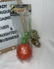 Vintage Spooky BRIGHT ORANGE JOL Krazy Kooler Straw Halloween Drink 1996 Mexico