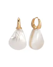 Ettika Sun Kissed Mother Of Pearl Hoop Earrings