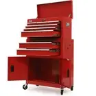 Bullet Pro 8 Drawer Tool Box Chest Cabinet Storage, with 2-Door Toolbox Garage O