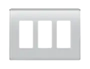 On Q PASS & SEYMOUR 3-GANG STUDIO WALL PLATE, TITANIUM Decorator silver gray