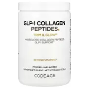 Codeage, GLP-1 Collagen Peptides Powder, Trim & Glow®, Unflavored, 10.58 oz (300 g)