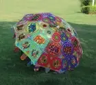 Indian Embroidered Garden Parasol Flower Outdoor Sun Shade Patio Umbrella 72inch