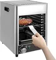 Commercial Indoor Broiler Grill, Electric Steak Oven with 10 Min Timer and 800℃/1472℉ Temperature Control, Multifunctional Table Top Grill with Tray & Grill & Handle C