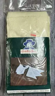 VINTAGE QUAKER CAMELOT LACE DINNER NAPKINS SET OF 4 17" X 17" Ivory NIP