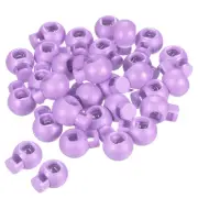 Cord Locks, 100 Pack Ball Spring Toggle Stopper, Light Purple
