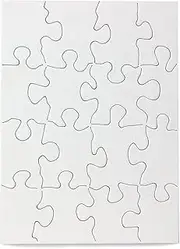 12 Blank Jigsaw Puzzles – 4 x 5.5 Inch, 16 Pieces Each – Hygloss DYI Party invites, Perfect for Decorating, Kids' Activities, Arts & Crafts or Party Favors - Puzzle Pieces to Draw On for Crafts
