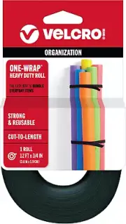 - ONE-WRAP Roll, Double-Sided, Self Gripping Multi-Purpose Hook and Loop Tape, R