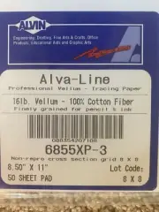New Alva-Line 16 lb Professional Tracing Paper 6855XP-3 8-1/2 x 11 50 Sheet Pad
