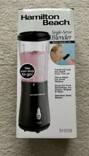 Hamilton Beach Portable Blender for Shakes & Smoothies 14Oz Travel Cup/Lid Black
