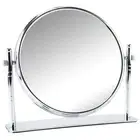 Round Mirror With Short Stand And Silver Colour Metal
