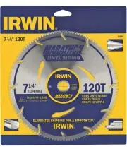 new Irwin Industrial Tools 11830 7-1/4" x 120 TPI Vinyl Cutting Saw Blade