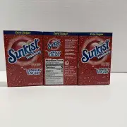 Sunkist Strawberry - Singles To Go - Drink Mix - Zero Sugar - Lot of 3