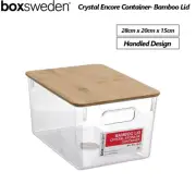 Clear Storage Container Bamboo Lid Kitchen Pantry Organiser Container Box Bulk