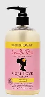 Camille Rose Curl Love Shampoo, with Olive & Avocado Oils and Aloe Leaf Juice to Cleanse, Moisturize and Hydrate, for All Hair Textures, 16 fl oz