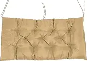 Outdoor Bench Cushion, Waterproof Patio Bench Cushion for Outdoor Furniture, Patio Furniture Chair Cushion with Fixing Straps, Tufted Bench Seat Cushion for Patio Garden (Khaki)