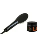 Cabello Glow Straightening Brush with Intensive Mask 'Keep Me Hot' - Black