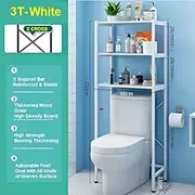 Heavy Duty Metal Bathroom Shelf 3 Tier Storage Shelf Rack for Bathroom Over Toilet Shelves Organizer Stand White Frame