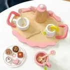 Toddlers Tea Set Teapot Cups Tray Pretend Play Playset for Birthday Gift