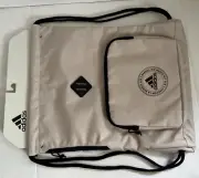 adidas Classic 3S 2 Sackpack Wonder Beige / Black #5156943 *NEW* Backpack Gym