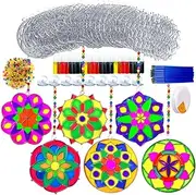 AUEKIV 30Pcs Mandala Suncatchers Ornaments DIY Window Paint Art Craft Kits Mandala Flower Suncatcher Kits DIY Sun Catchers Bulk for Spring Summer Classroom Home Activity Art Project Party Favors