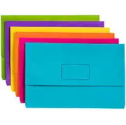 Marbig Slimpick Document Wallet Foolscap Assorted Colours Brights Pack 10