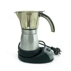 Silver Electric Moka Coffee Maker Espresso Machine Italian Classic 6 Cups Auto P