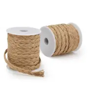 2 Rolls Natural Jute Rope Twine, Braided String for Crafts, Gifts, 10mm
