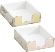 DINHEAROM 2Pcs Marble Pattern Desktop Storage Organizer for Memo Pads and Office Supplies Elegant and Functional Memo Pad Storage for Home Office