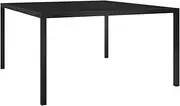 'vidaXL Square Steel Outdoor Table in Black with Tempered Glass Tabletop for Garden, Patio and More - Easy to Clean & Assemble