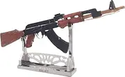 Metal Zone Color AK47 3D Metal Jigsaw Puzzle Model Kit AK47 Assault Rifle Assemble 3D Metal Puzzle for Adults, 11 x 1.8 x 5.8 cm