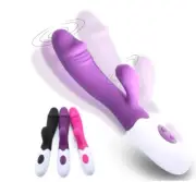 Dildo Vibrator Rabbit Clitoris Stimulation 7 Modes USB Wand Massager Sex Toy