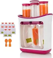 Squeeze Station for Homemade Baby Food,with 10 Fresh Squeezed Pouches,Reusable Pouch Filling Station,for DIY Semi Solid Food,Pouch Maker for Semi-Solid Fresh Juice Portable,3 Dispensers