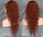 Copper Red Auburn Human Hair Blend Ponytail Heat Safe wavy Ex long drawstring